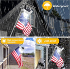 Solar Flag Pole Light, Bright White 6000k Flagpole Light Upgrade Solar Powered - Image 4