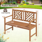 Giantex Outdoor Wooden Garden Bench - Image 3