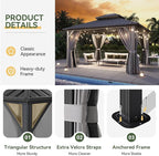 Aoxun 12'x14' Hardtop Gazebo, Aluminum Frame Canopy - Image 4