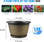 10 Inch Plant Pots, 4 Pack Flower Pots Outdoor - Image 3