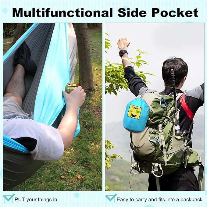 SZHLUX Camping Hammock Double & Single Portable Hammocks - Image 6