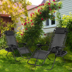Nazhura Set of 2 Relaxing Recliners Patio Chairs Adjustable Steel Mesh Zero - Image 10
