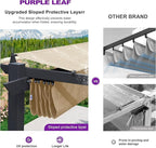 PURPLE LEAF 10' x 10' Aluminum Outdoor Pergola Modern Grape Trellis Retractable - Image 2