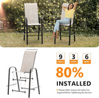VINGLI Set of 4 Stackable Outdoor Bar Stools – Sling Chairs - Image 5