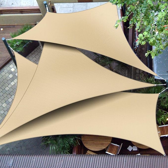 Patio Paradise 26' x 26' x 26' Sun Shade Sail Triangle Canopy Shade Cloth - Image 5