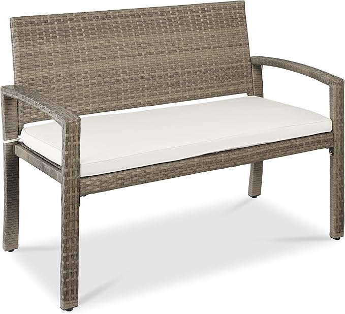 Best Choice Products Outdoor Bench 2-Person Wicker Garden Patio Benches Seating by BestChoiceProducts