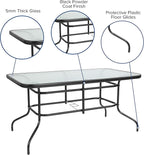 Flash Furniture Tory 31.5" x 55" Rectangular Tempered Glass Metal Patio Table - Image 4