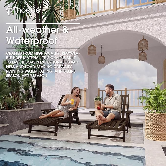 Patio Chaise Lounge Chair Set of 2, Oversized Lounge Chair Outdoor - Image 7