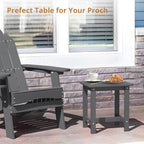 LUE BONA Outdoor Side Table, HDPS Small Outdoor Adirondack Side Tables - Image 5