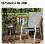 UDPATIO Patio Chairs Set of 2, Stackable Silver Outdoor Dining Chairs - Image 5