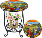 Outdoor Side Table Round Small Mosaic Patio Accent Indoor End Plant Coffee Tea by Cinnvoice