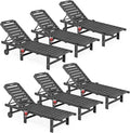 SERWALL Outdoor Chaise Lounge Set of 6, HDPE Pool Lounge Chair by SERWALL
