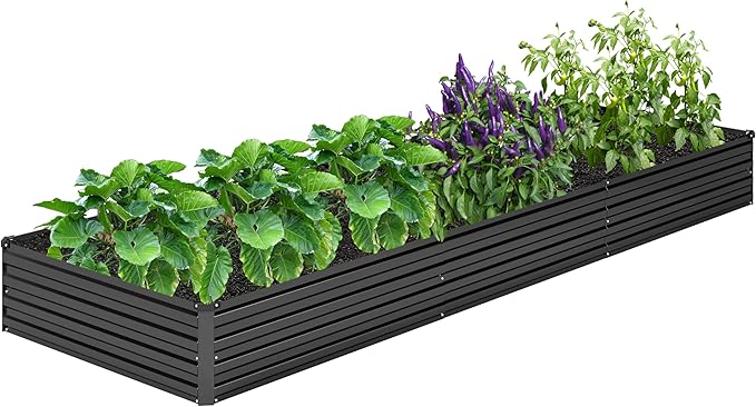 12x4x1FT Galvanized Raised Garden Bed Kit, Vegetable Boxes-Rectangle Metal by DIIYIV