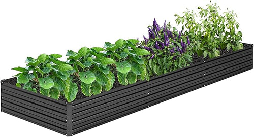 12x4x1FT Galvanized Raised Garden Bed Kit, Vegetable Boxes-Rectangle Metal by DIIYIV