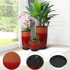 24/21/12 Inch Large Plastic Planter, Lightweight Ceramic-Look Tall Planters - Image 4