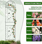 Metal Garden Trellis for Climbing Plants, 4 Pack 86.5" x 19.7" Black Plant - Image 4