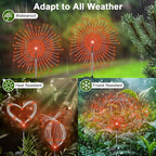 Solar Garden Lights Outdoor, 2 Pack 120 LED Twinkling Firework Lights Decorative - Image 3