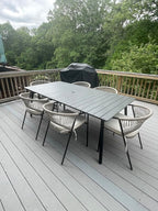 70" Patio Outdoor Dining Table for 6, Weather-Resistant Aluminum Frame - Image 2