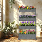 SUNYRISY 4 Tiers Vertical Raised Garden Bed Outdoor Planter Tower, Wooden - Image 6