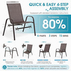 Outdoor Stackable Chairs Set of 6, Stacking Patio Chairs - Image 5