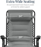 Best Choice Products Oversized Padded Zero Gravity Chair, Folding Outdoor Patio - Image 3