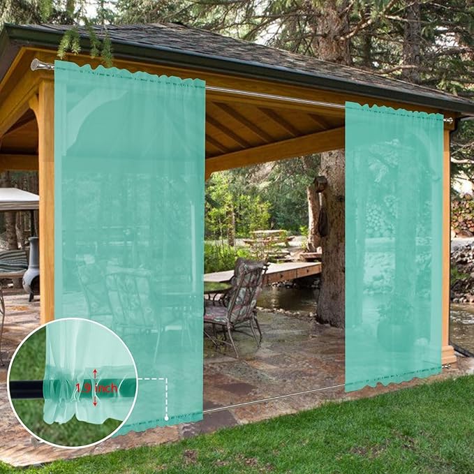 SpaceDresser Waterproof Outdoor Sheer Curtains - Image 8