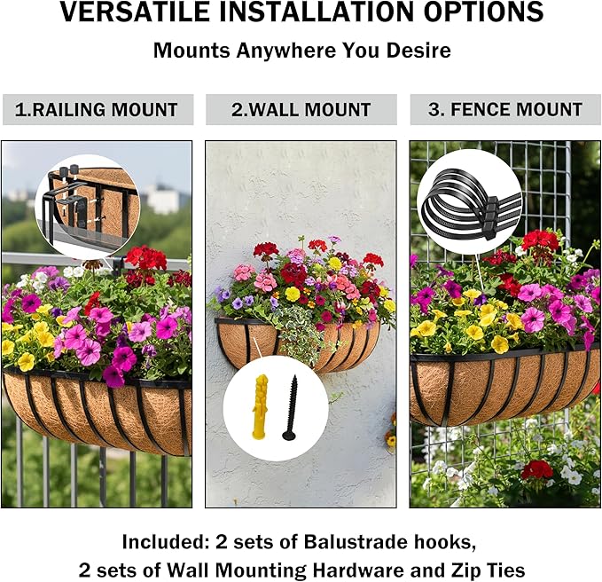 24“ Window Box Railing Planter - Image 3