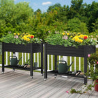 YITAHOME 43.3x17.7x34 in Elevated Garden Bed 2pcs, Outdoor Plastic Planter Box - Image 2