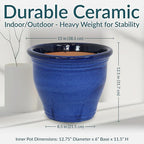 Sunnydaze Large Ceramic Plant Pot - Image 5