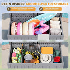 Flamaker Resin Deck Box 250 Gallon, Waterproof Imitation-Wood Lockable Storage - Image 5