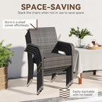 Yaheetech Set of 6 Stackable Outdoor Rattan Dining Chairs, All-Weather Armchair - Image 5
