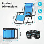Homall Zero Gravity Chair Patio Folding Lawn Outdoor Lounge Gravity Camp - Image 3