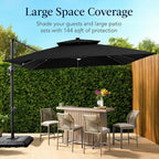 Best Choice Products 12x12ft LED Cantilever Patio Umbrella w/Base Included & - Image 4