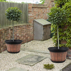 Quarut Large 4 Pack 16 inch Plant Pots, Whiskey Barrel Planters - Image 6