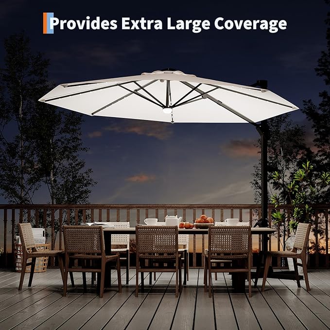 Garvee 10 ft Cantilever Patio Umbrella - Image 4