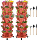 DUNCHATY Stackable Planters 7 Tier Vertical Garden Planting Tower Planters by DUNCHATY