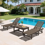 SERWALL HDPE Patio Coffee Table, Rectangle Outdoor Coffee Table, All Weather - Image 10