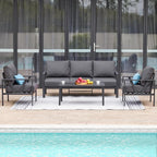 Outdoor Patio Furniture Set, 4 Pieces Metal Patio Furniture Set - Image 8