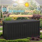 Patiowell 240 Gallon Large Outdoor Storage Box, Waterproof Deck Box - Image 5