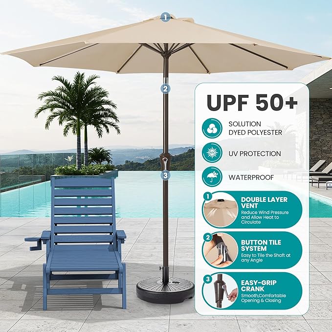 SERWALL Patio Chaise Lounge Chair Set of 2 - Image 4