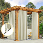 NICETOWN 2 Panels Outdoor Curtains Waterproof Pocket & Back Tab on Top & Bottom - Image 7