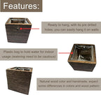 LaLaGreen Wood Planter Box for Plants Small Square Wall Planters for Indoor - Image 3
