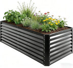 GARDMAX 6x3x1FT Raised Garden Bed Kit, Metal Planter Boxes Outdoor by ChooseGardmaxforbetterlife