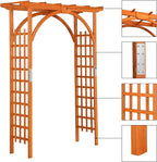 Yaheetech 85in Wooden Garden Trellis Horticulture Garden Arch Arbor - Image 6