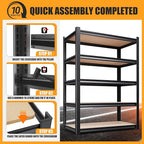 71.2" H Garage Shelving Heavy Duty Storage Shelves, Metal Adjustable Shelving - Image 6