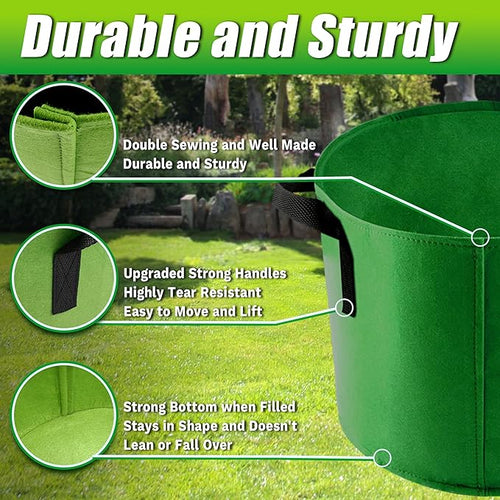 5 Gallon Grow Bags, 7 Pack Colorful Fabric Plant Pots - Image 2