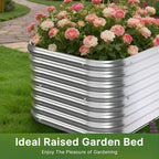 4 PCS Galvanized Raised Garden Bed Outdoor, Metal Garden Bed - Image 3
