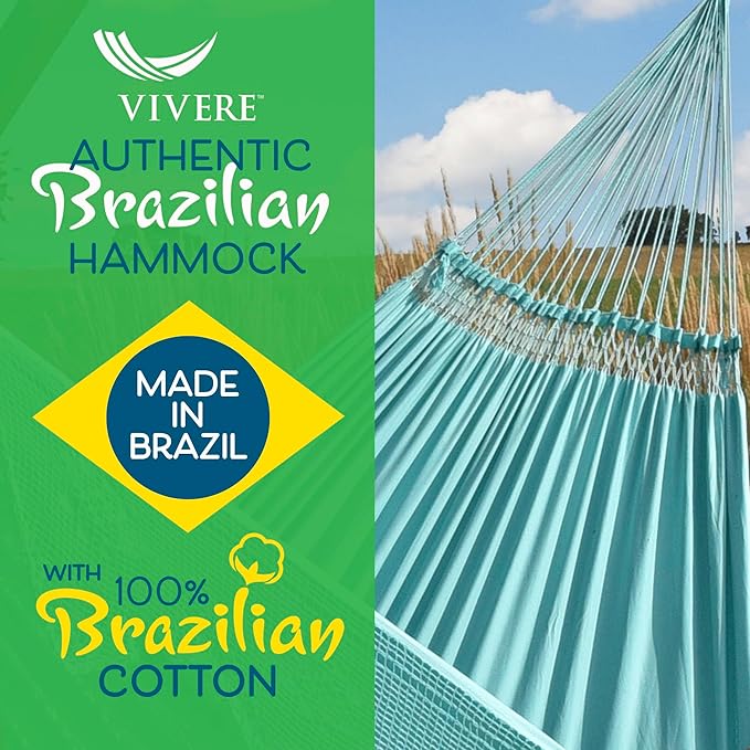 Vivere Authentic Brazilian Cotton Hammock - 450 lb Capacity - Image 7