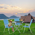 VINGLI Oversize Patio Lawn Webbed Folding Chairs Set of 2, Outdoor Beach Chair - Image 6