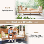 Tangkula Patio Rattan Daybed, Boho Outdoor Wicker Lounge Sofa - Image 9
